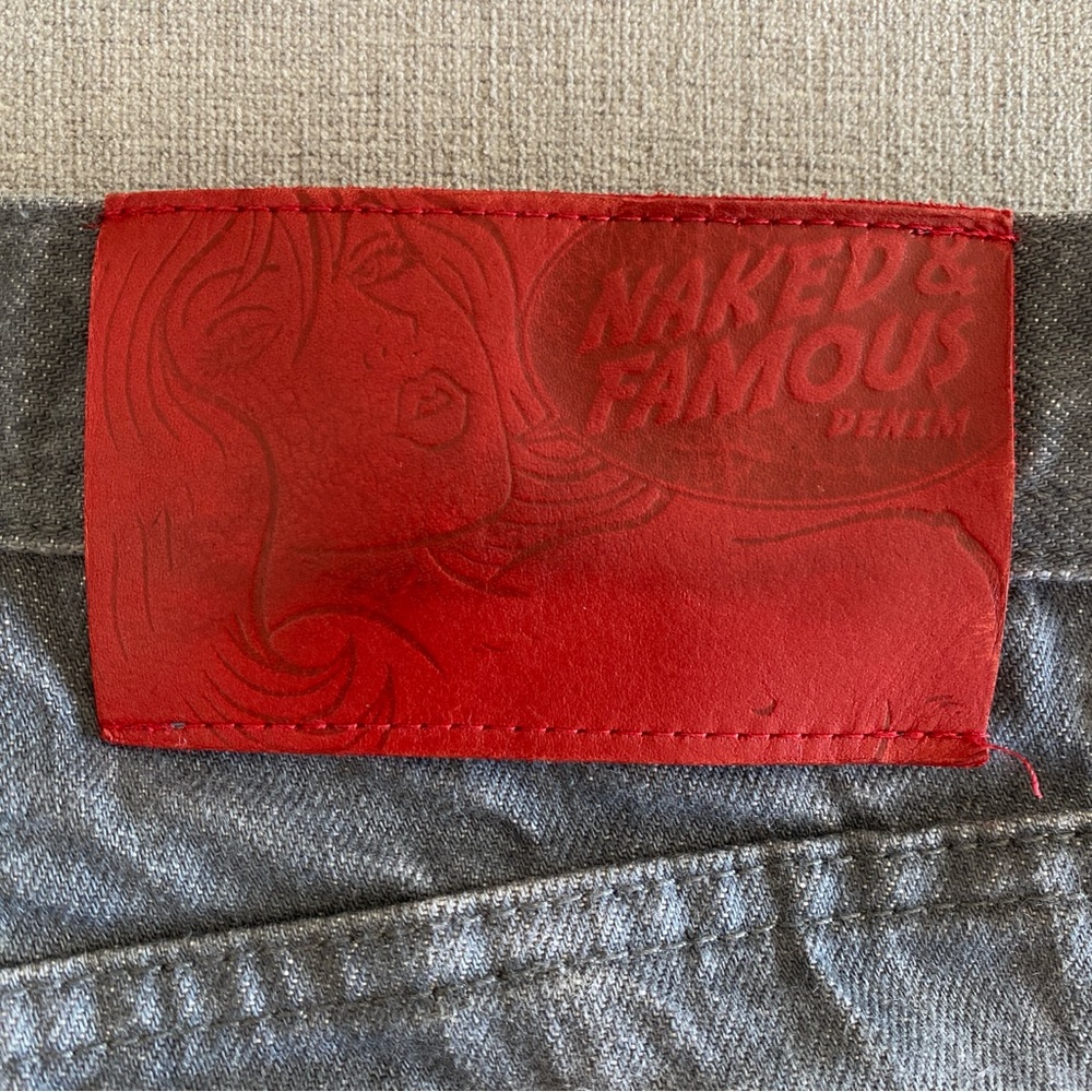 Naked & Famous Weird Guy Grey Selvedge Raw Denim Jeans Mens Sz 30 - Picture 6 of 14